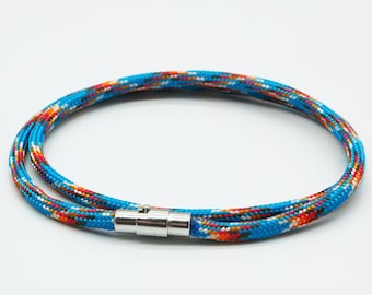 Bracelet corde magnétique - choisissez votre couleur - mousqueton wrap - bande paracorde pour homme - escalade aventurier nautique homme cadeau accessoire de poignet