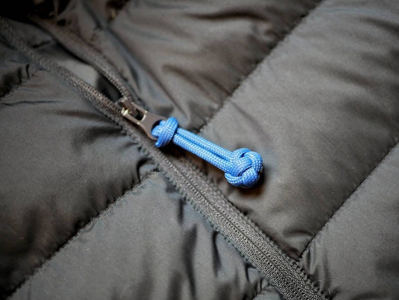 Coat /& Bag Zip Climbing Adventurer Nautical Rope Key Ring Keychain Accessory Set of 4 Paracord Diamond Zipper Pull PICK YOUR COLOUR