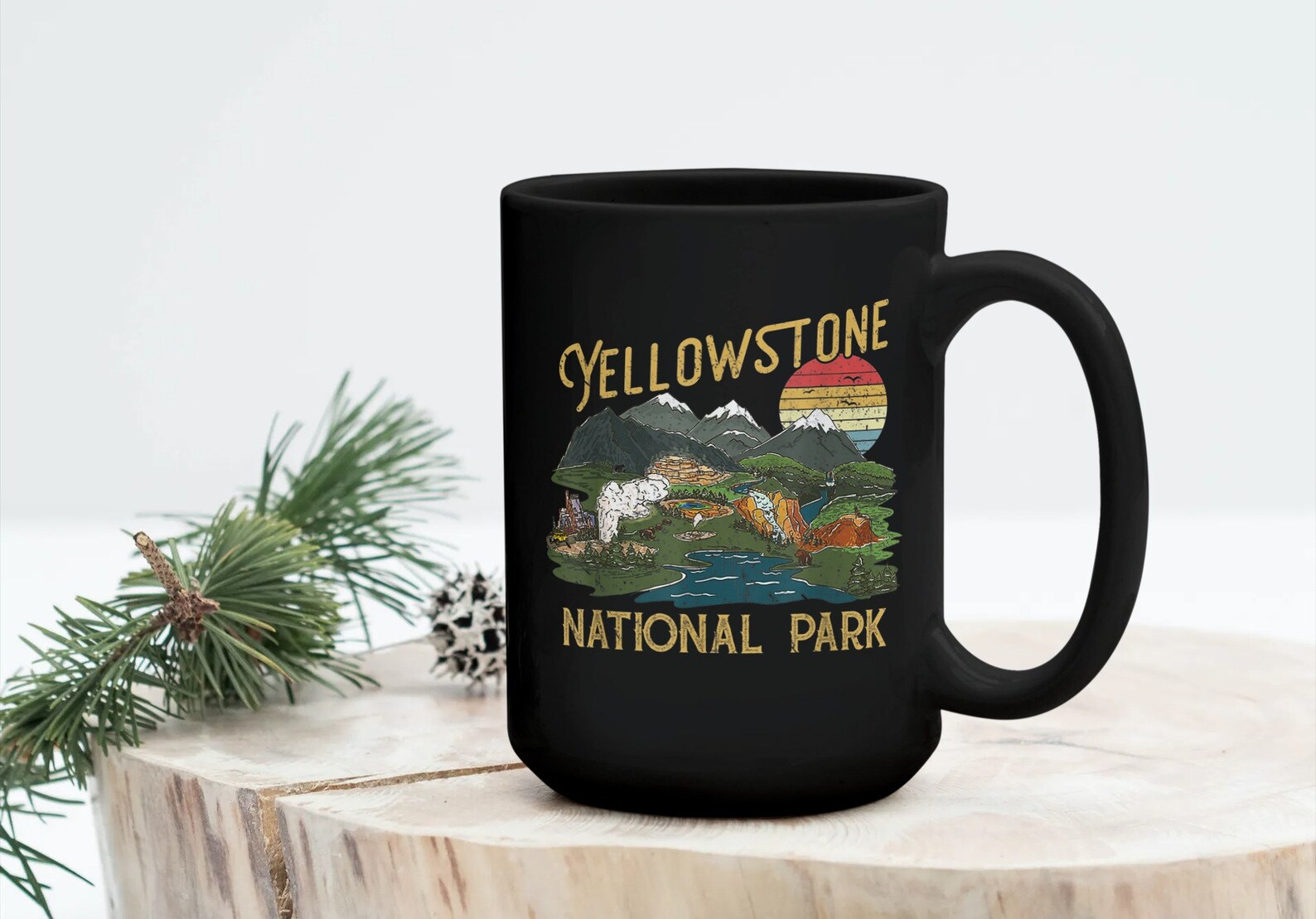 Coffee Mug Vintage Retro Yellowstone National Park Valentine Etsy