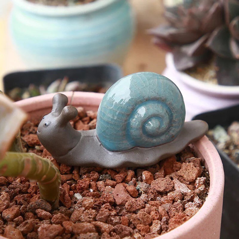 Snail Ornament Ceramic Enamel Home Living Room Garden Decorations Accessories 
