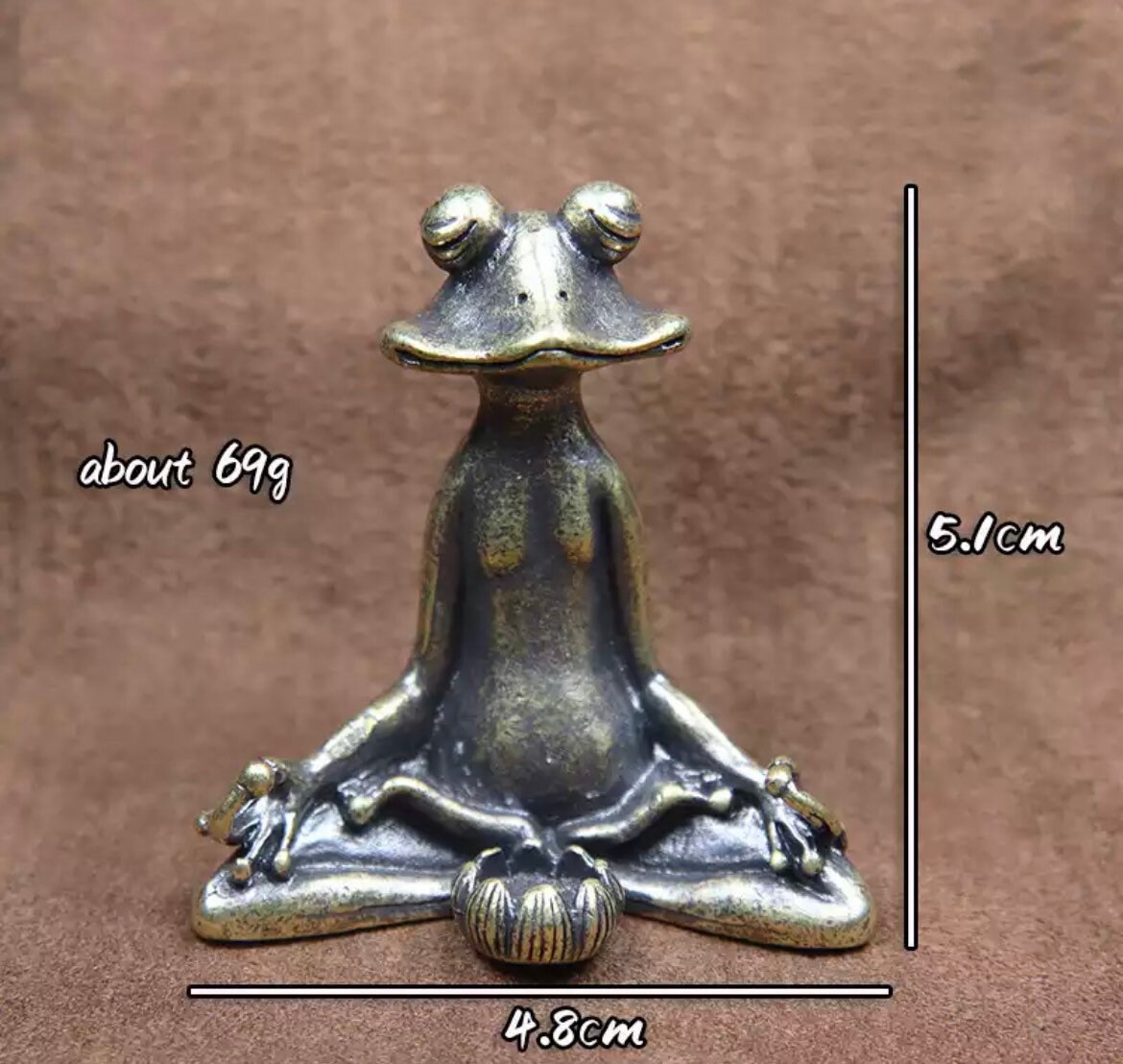 Meditation Frog Statue Feng Shui Zen Frog Yoga Copper Frog Statue