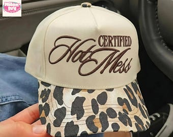 Certified Hot Mess Funny Hat Embroidery Files, Western Design Cap PES DST, Digitized Embroidery For Trucker Hat
