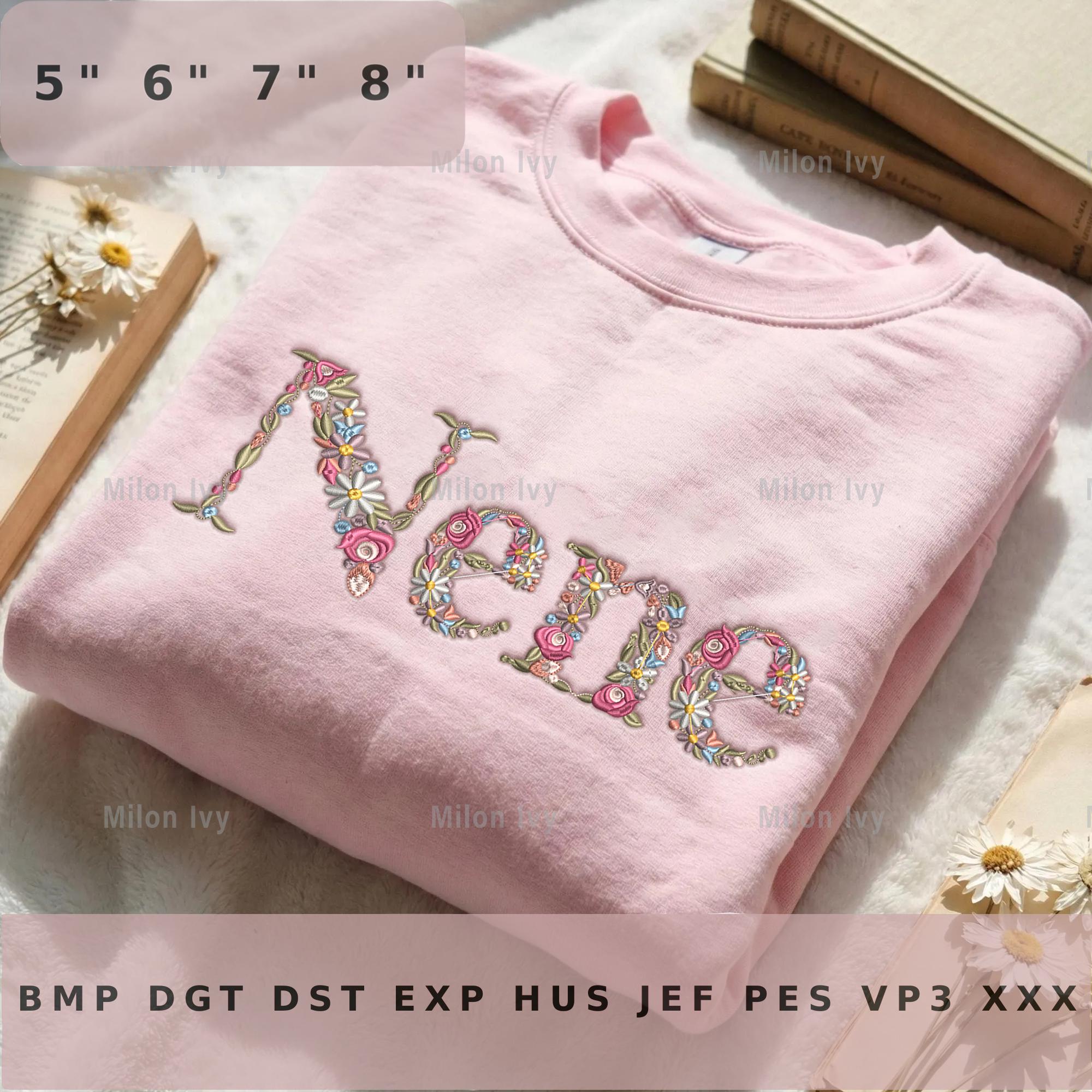 Nene Monogram Nene Floral Embroidery Design, Trendy Mama Machine File, Mom Life ...