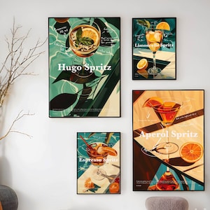 impresión de aplausos, paquete de impresión de cócteles / impresión de aplausos, arte de pared de 4 piezas, impresión de carrito de bar, póster de cóctel, bebida exclusiva, descarga digital,
