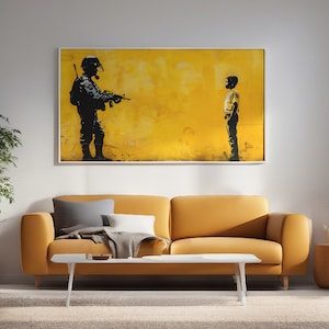 Banksy, graffiti wall art | large wall art, digital download, Banksy street art, Banksy Palestine