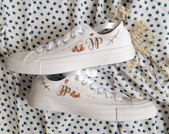 Hochzeit Schuhe,Hochzeit Schuhe Braut,Bestickte Converse,Hochzeit,Personalisierte Schuhe,Hochzeit Sneaker,Stickerei, Brautschuhe