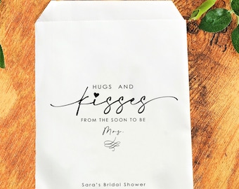 Bridal Shower Favor Bags: Hugs and Kisses Design