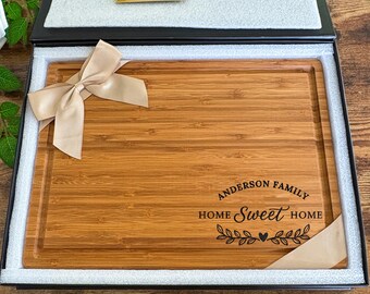 Personalized Bamboo Cutting Board with Logo, Realtor Closing Gift