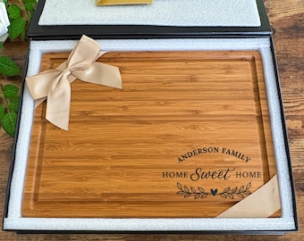 Personalized Bamboo Cutting Board with Logo, Realtor Closing Gift