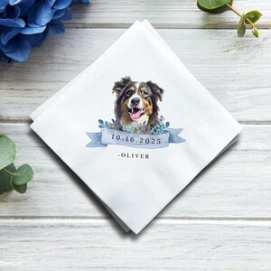 Dog Wedding Cocktail Napkins, Pet Sketch Napkins, Bridal Shower Napkins, Cat Wedding Napkins, Wedding Favors, Custom Napkins, Wedding Ideas