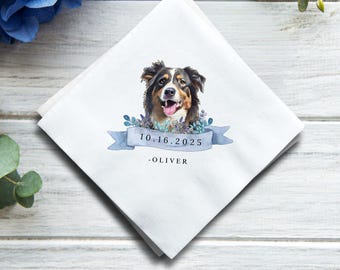 Custom Pet Sketch Wedding Napkins: Personalized Dog or Cat Favors