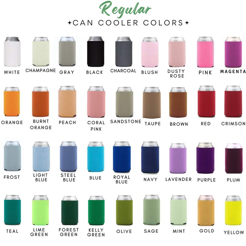 Personalized Wedding Can Coolers – Custom Monogram Drink Sleeves, Bulk ...