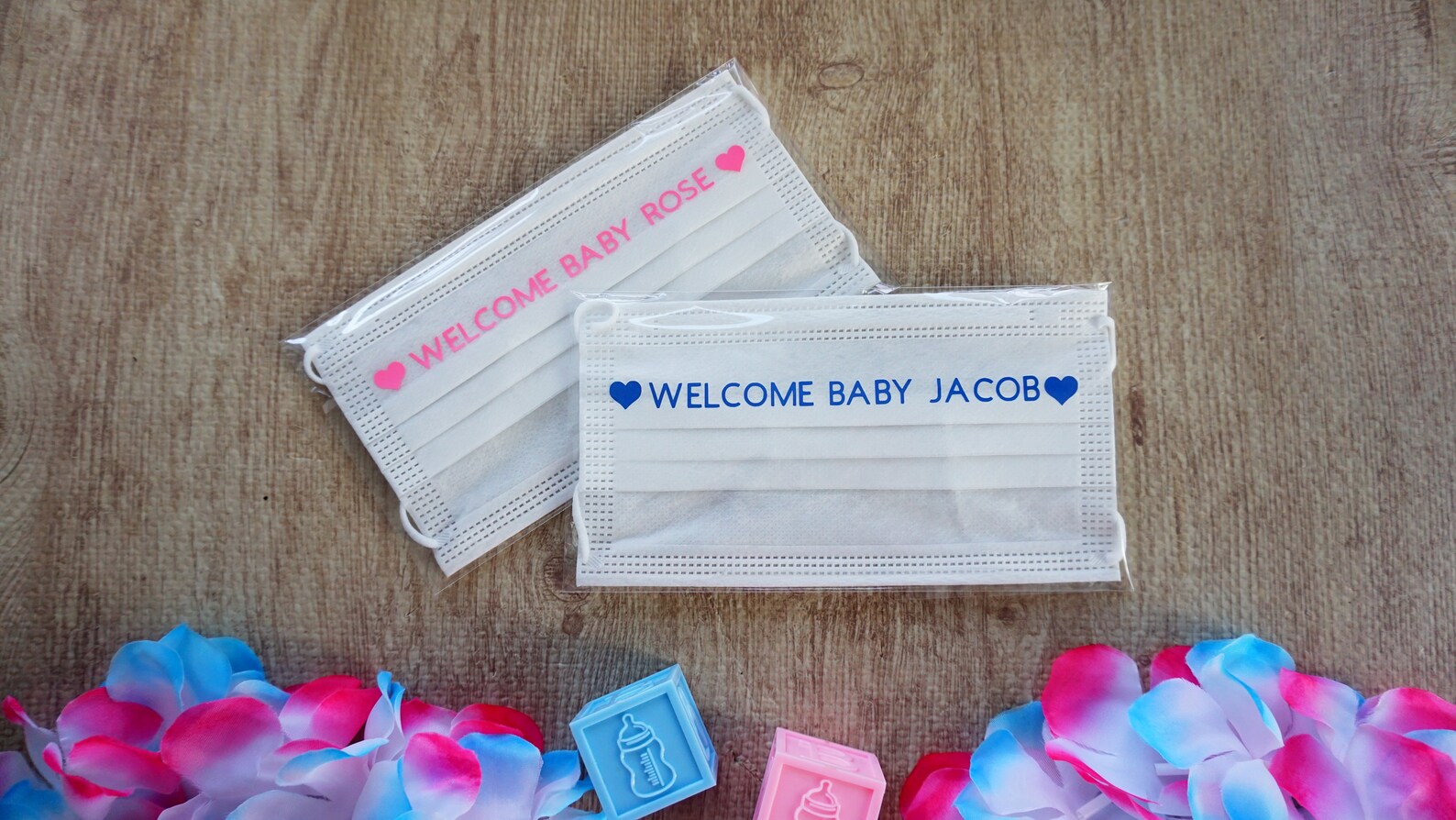 Disposable Face Mask Individually Wrapped Baby Shower Etsy