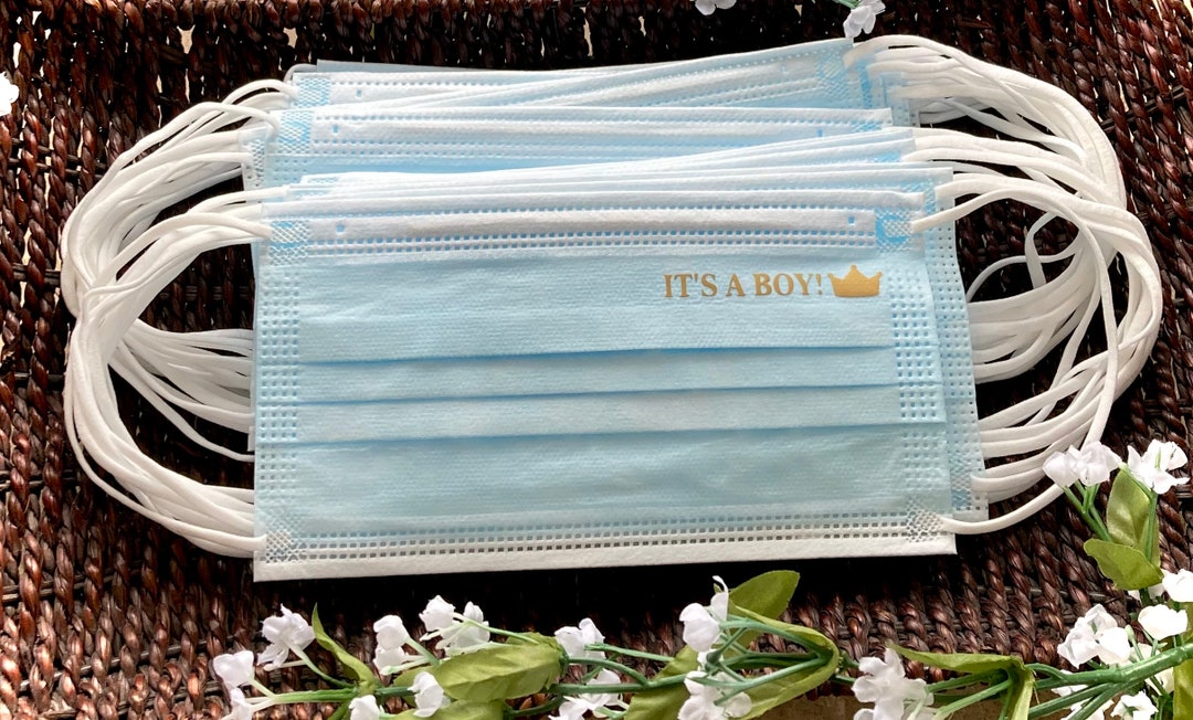 Disposable Face Mask Baby Shower Mask Personalized Face Etsy