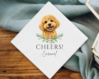 Custom Pet Portrait Cocktail Napkins, Wedding Table Decor, 3-Ply Paper