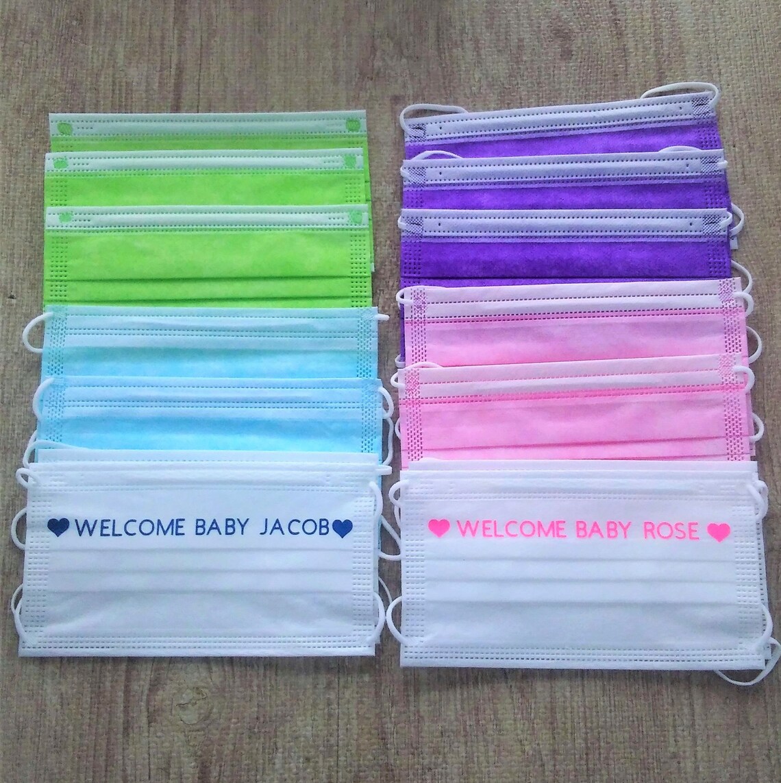 Disposable Face Mask Individually Wrapped Baby Shower Etsy