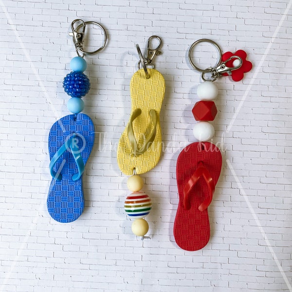 Tiny Sandal Keychain, Flip Flop, Cute Bag Charms, Foam Shoes, Sandals to Go, Novelty Keychains, Nostalgic, Gifting for All Ages, Beach Lover
