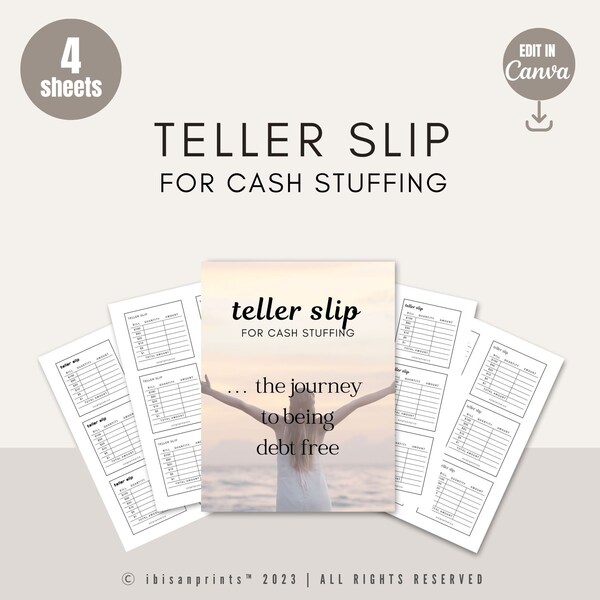 Cash Savings Deposit Slip Etsy
