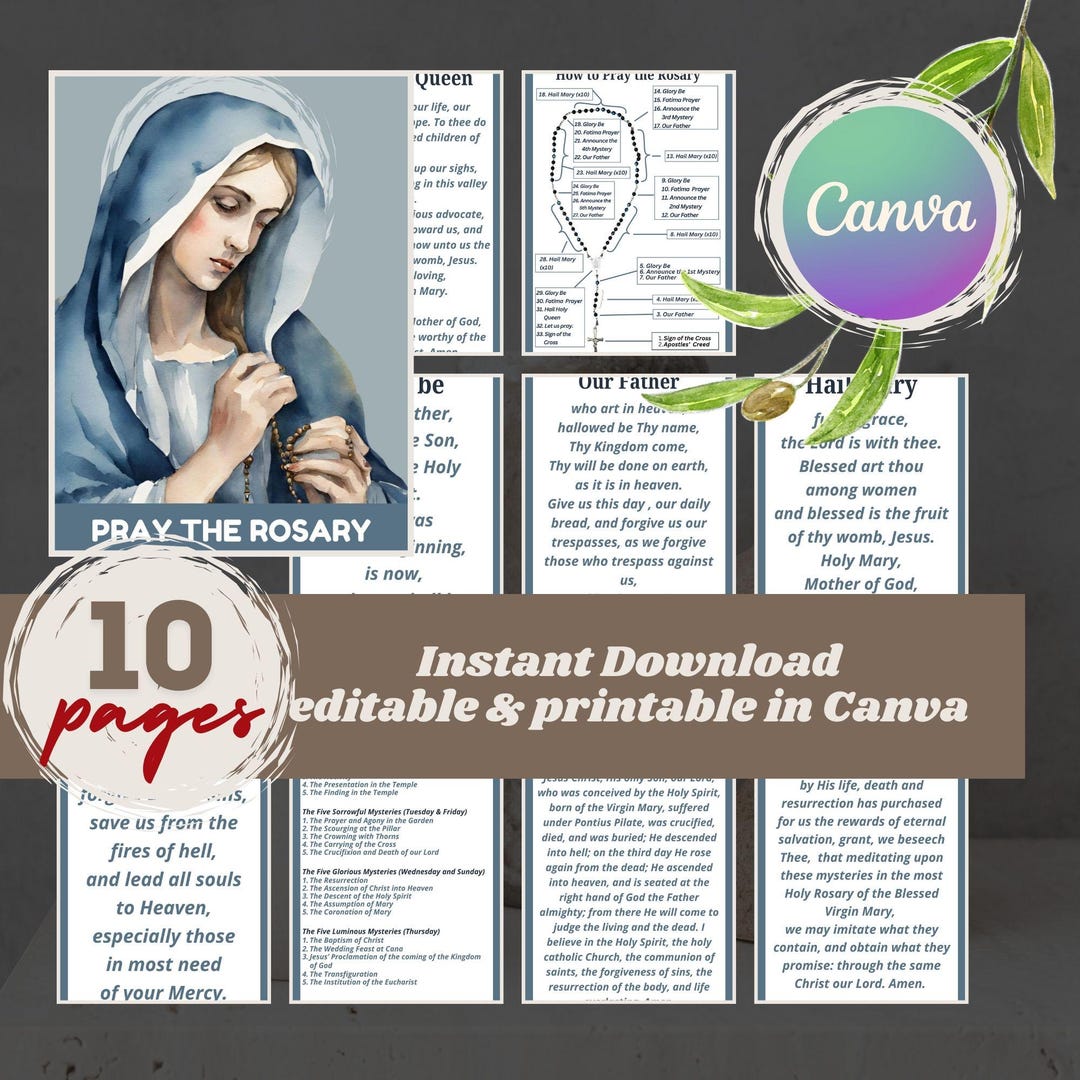 How to Pray the Rosary Guide Catholic Prayer Booklet Step-by-step ...