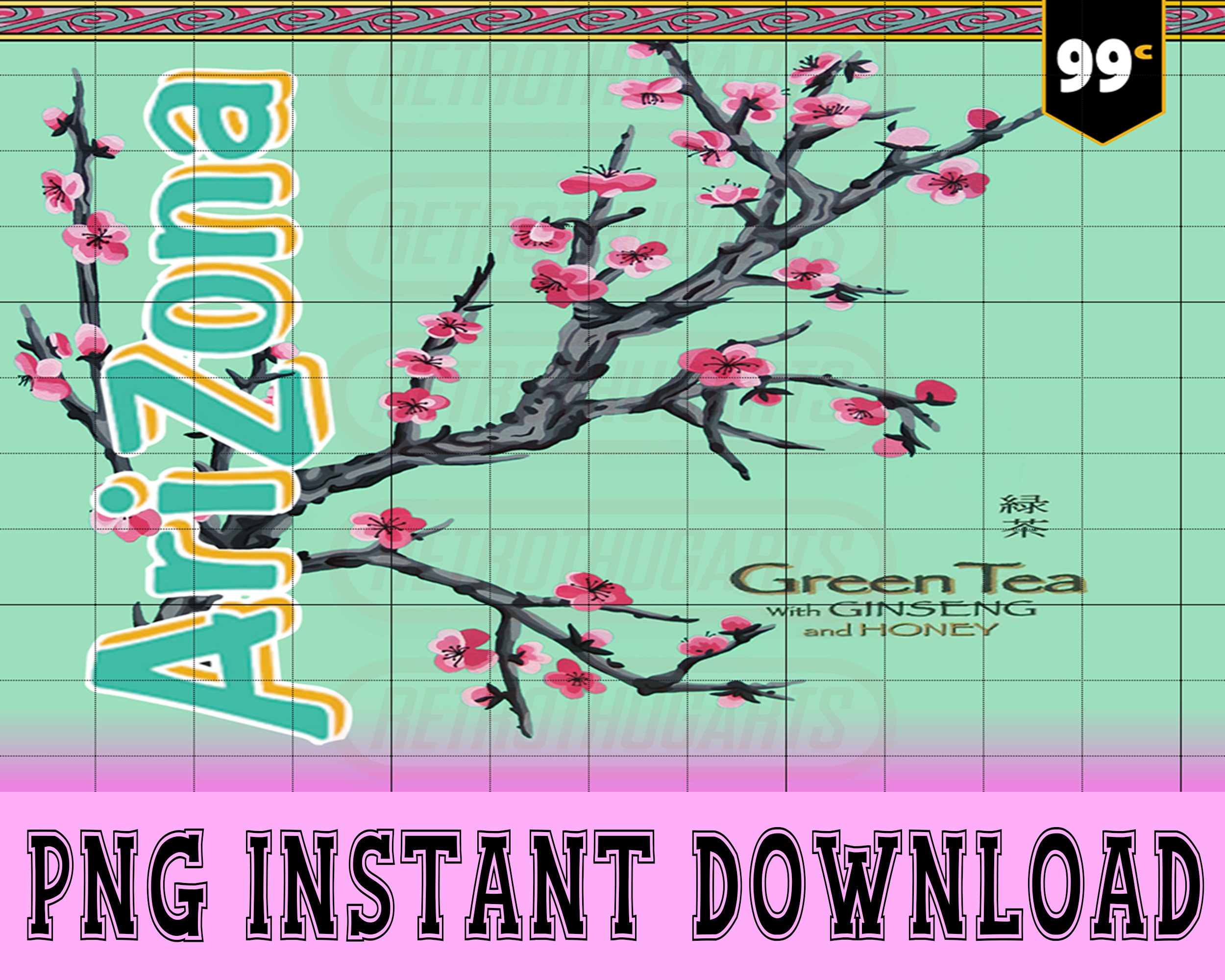 ARIZONA GREEN TEA png file instant download sublimation Etsy