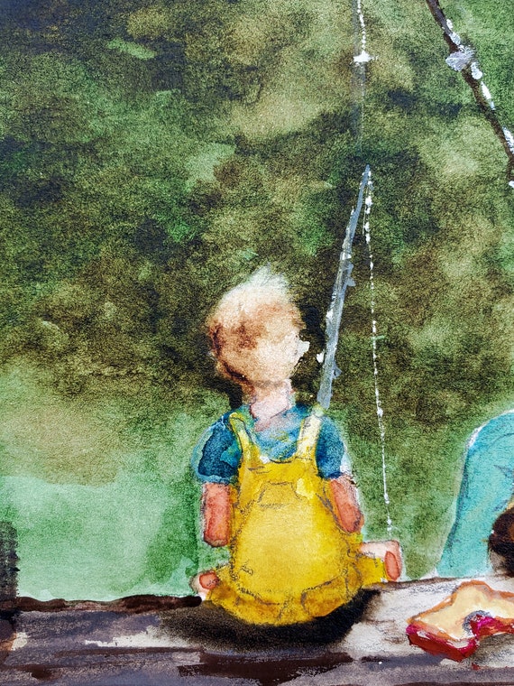Artery8 Ölgemälde Grußkarte 'Fishing Boat' – Blanko Kunstkarte 17,5x12,5cm Für Geburtstag & Dankeschön