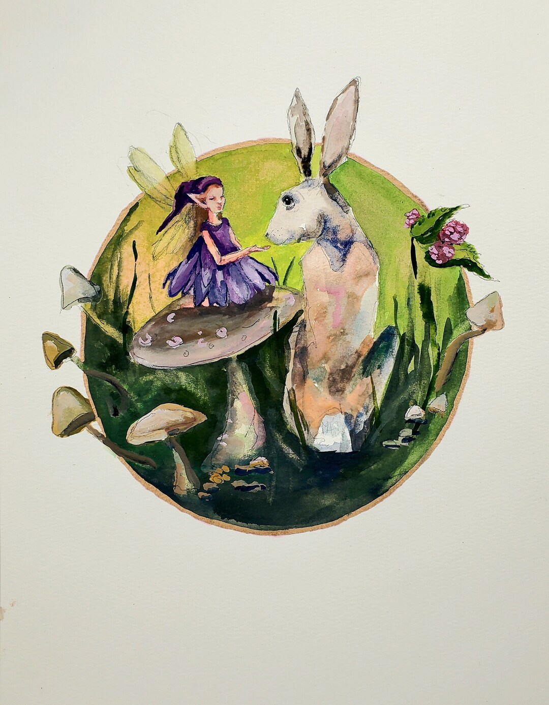 Fey Rabit Fairy Print, Rabbit Print, Watercolor, Children's Art, Fairy Tale Art ...