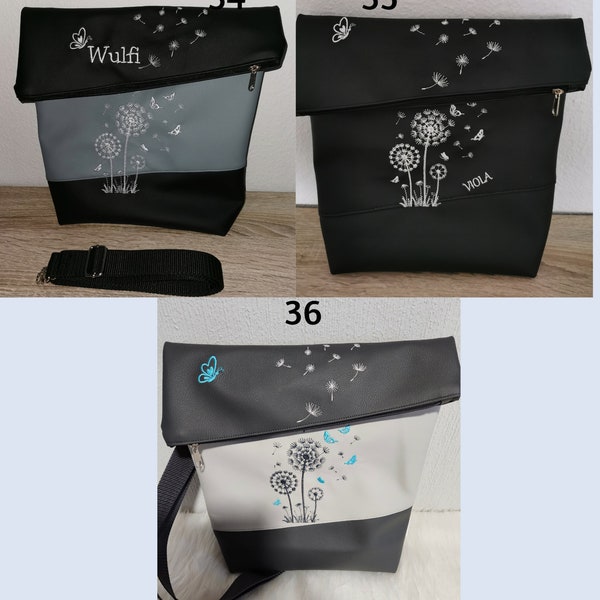 Handmade Foldover, Umhängetasche, Schultertasche, Rucksack , in 3 Größen, Kunstleder viele Farben