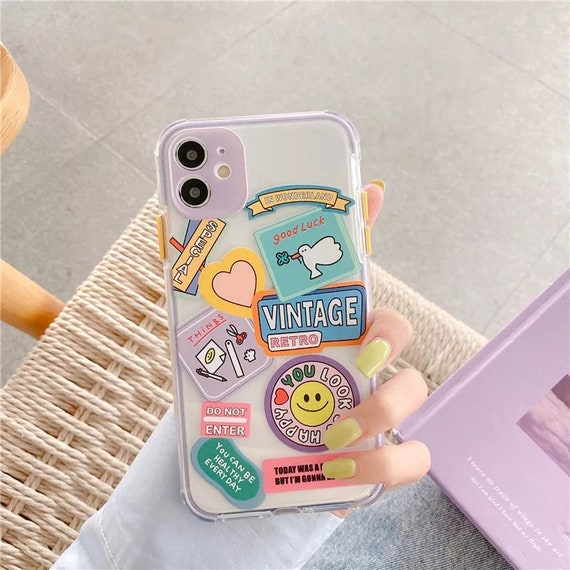 Cute Korean Label Case For Iphone 12 Pro Max Iphone 11 Pro Etsy