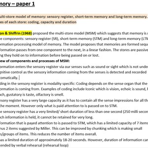 A level psychology AQA memory