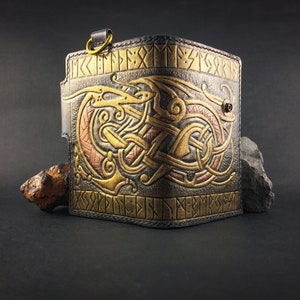 Portefeuille en cuir outillé, portefeuille à chaîne, portefeuille en relief, portefeuille en cuir noir, portefeuille bifold, petit portefeuille, portefeuille occidental, portefeuille mexicain,