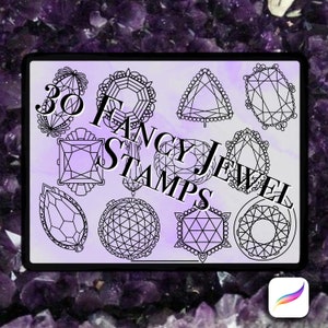 Procreate brushes | Procreate Tattoo | Digital Brushes and Stamps | Jewel brushes