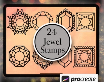 Jewel Stamps | Procreate Brush Stamps | Procreate Brushes | Jewels