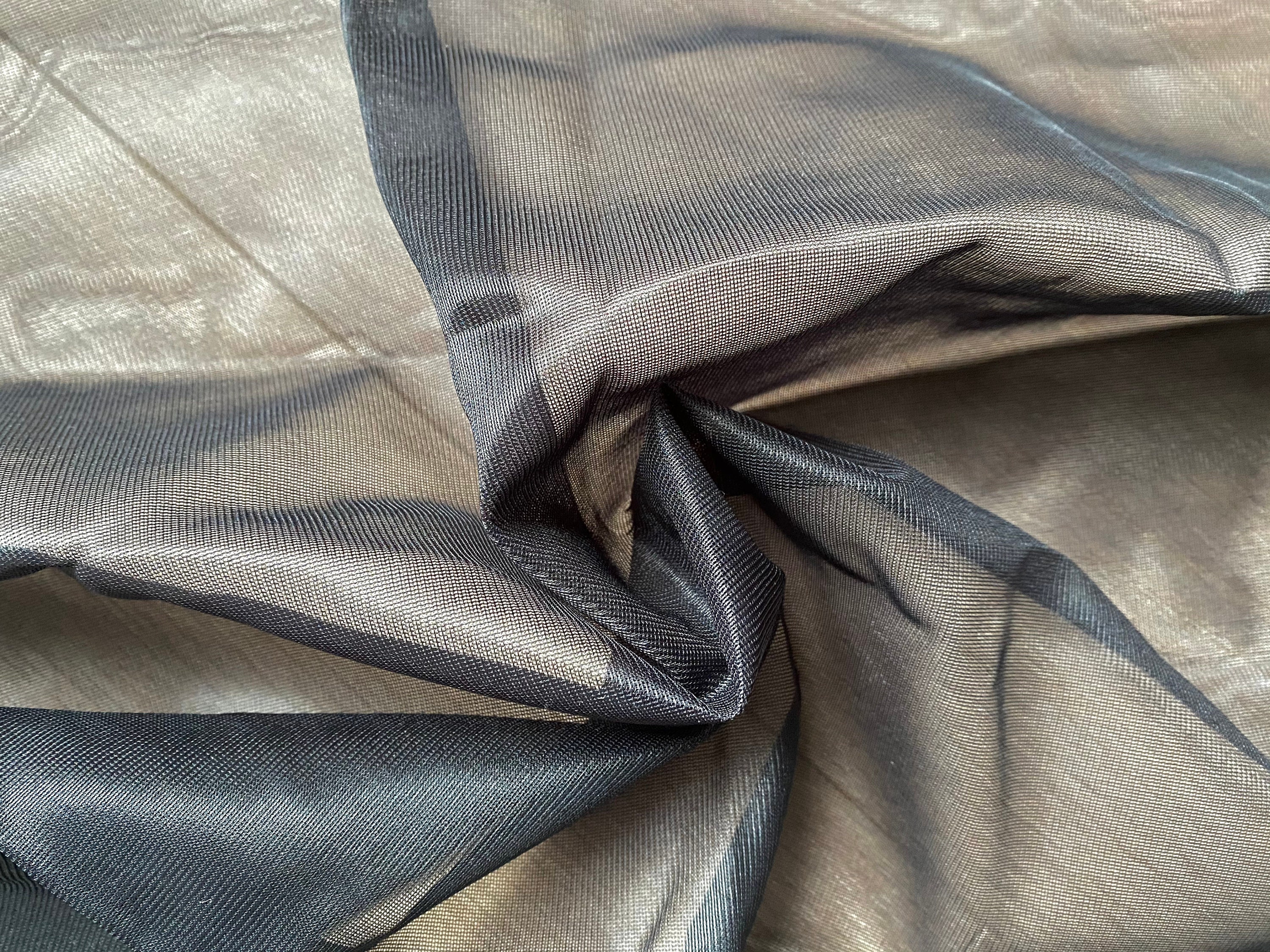 Black Sheer 4-way Stretch Mesh Fabric, Extra Light Weight