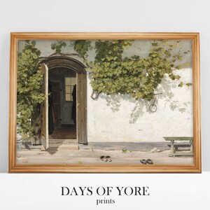 Digital Print Vintage House Painting | Rustic Wall | Door of Old House | Antique Painting | Printable Vintage Wall Art | Antique Painting #8