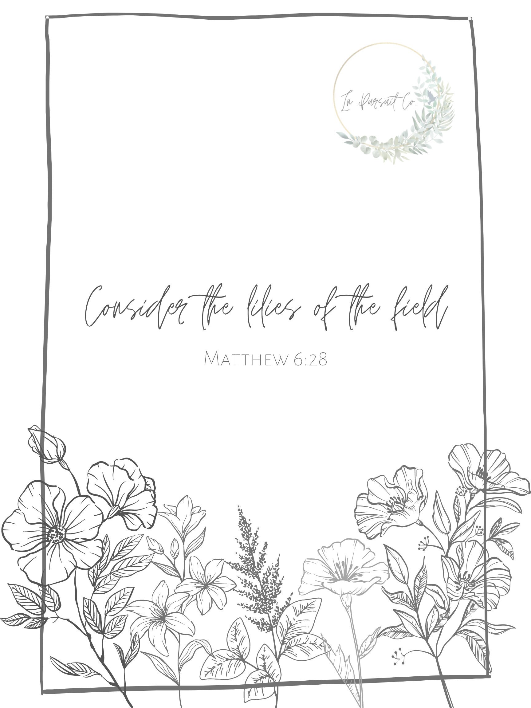 Consider the lilies bible verse poster etsy france
