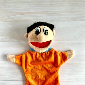 Boy Hand Puppet for kids, Baby Learning, Teacher Tools, Homeschooling, Interactive Toys, Speech therapy materials, Educational material