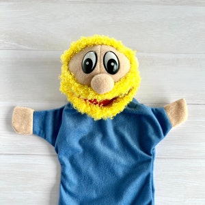 Marionetta a figura intera realizzata a mano, bocca mobile, giocattolo educativo