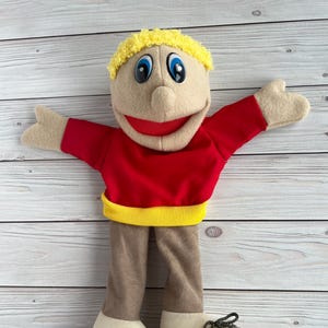 Latino Blonde Boy Hand Puppet, Learning Toy
