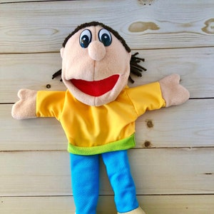 Boy Hand Puppet for kids, Baby Learning, Teacher Tools, Homeschooling, Interactive Toys, Speech therapy materials, Autism toys for kids.
