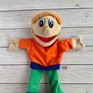 Boy Hand Puppet for kids, Baby Learning, Teacher Tools, Homeschooling, Interactive Toys, Speech therapy materials, Autism toys for kids.