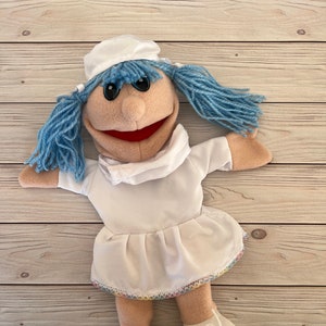 Verpleegkundige handpop beweegbare mond-Kinderspeelgoed-Baby leren-Verhalen vertellen-Materialen spraaktherapie-Pandemische school-Covid-masker-Thuisonderwijs