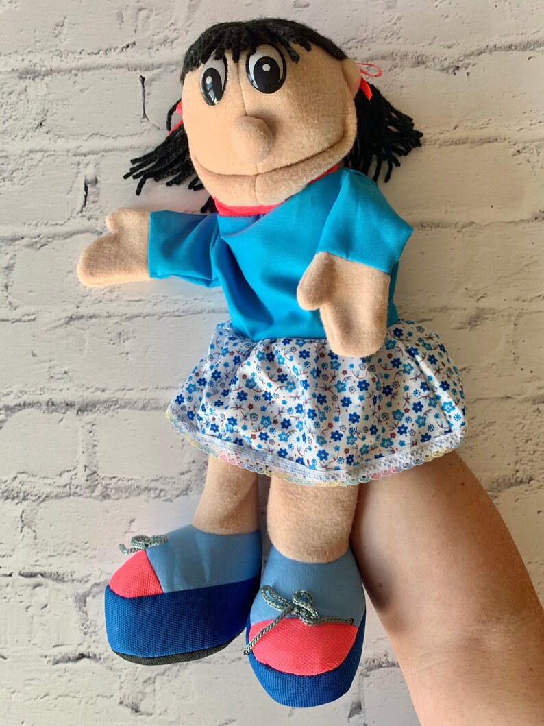 Dark Hair Girls Hand Puppet for Kids Baby Learning Teacher Etsy Australia
