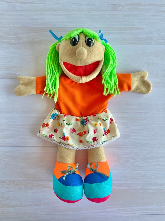 Marioneta de mano para niña, marioneta de mano de fieltro, juguetes  interactivos para niños, ideas de aprendizaje para bebés, juguete de  comunicación para niños, marioneta de mano con boca móvil 