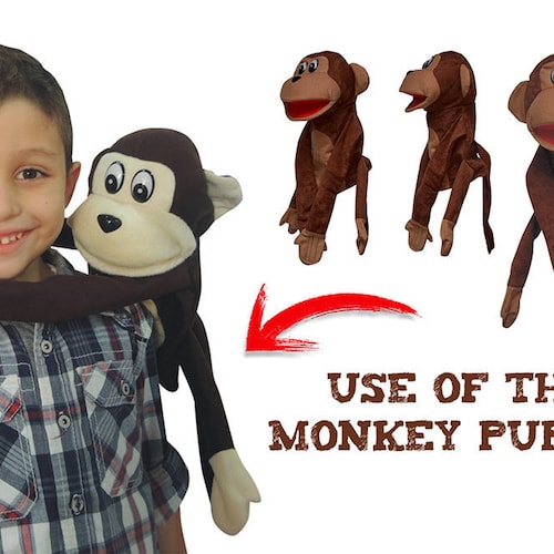 Monkey Hand Puppet Plush Stuffed Toys Education Animals Story Telling