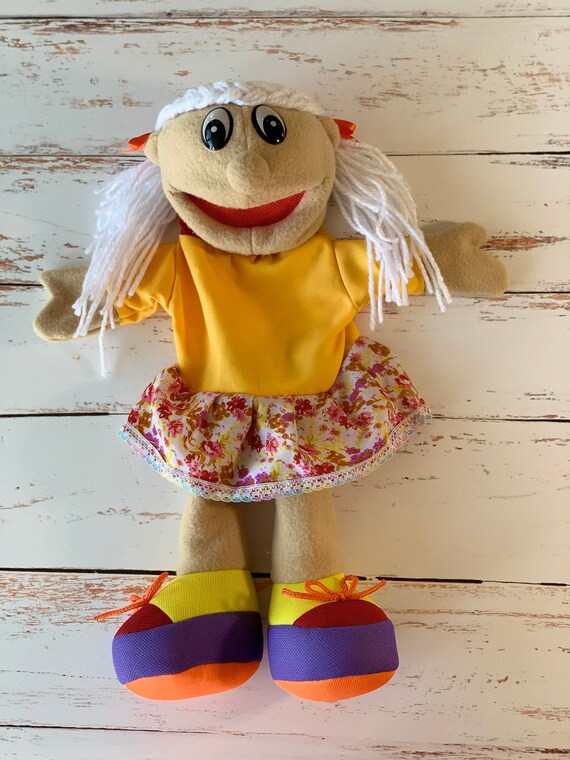 Grandma Hand Puppet Full Body White Hair Puppet Teacher | Etsy