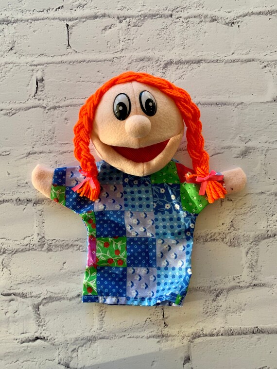 Girl Hand Puppet Movable Mouthgirl Puppettoddler Christmas Etsy