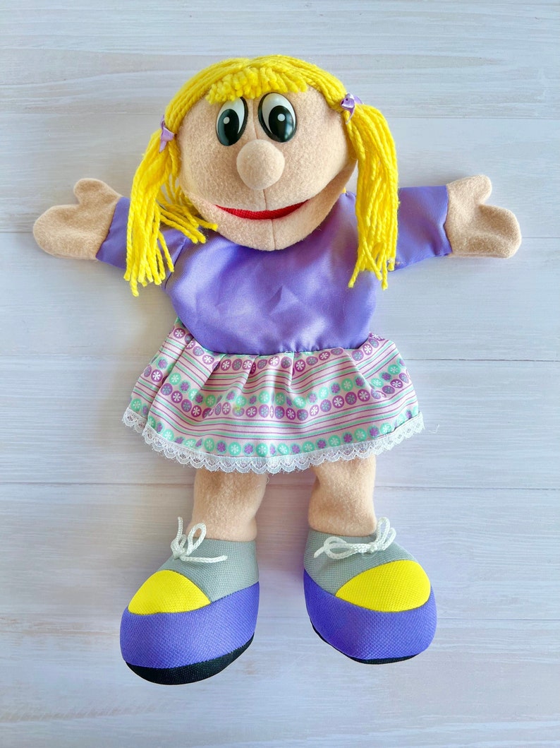 Girl Hand Puppet for Kids, Baby Learning, Teacher Tools, Homeschooling, Interactive Toys, Speech