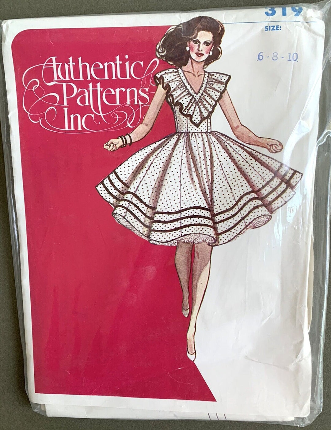 Authentic Patterns Inc. Square Dance Dress Sewing Pattern 319 Size 68