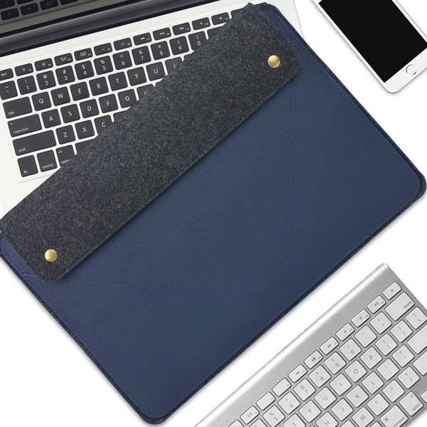 Personalized Felt Laptop case PU Leather sleeve compatible with MacBook pro 13 Dell Toshiba HP ASUS Acer Chromebook Surface Pro