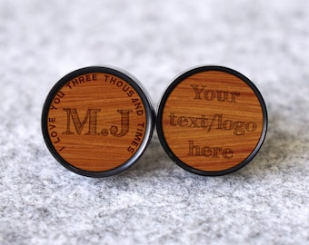 Personalized Wedding Cufflinks,Groom Wedding Cufflinks,Date and Initials Cufflinks,Engraved Wood CuffLinks for Groom or Groomsmen Gifts